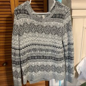 Gray and White Sweater